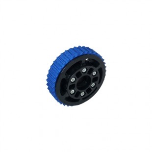 WSR 4 inch 100mm Plaction Wheel with Blue Nitrile Tread and Hub Conversion Plate - 4 pack